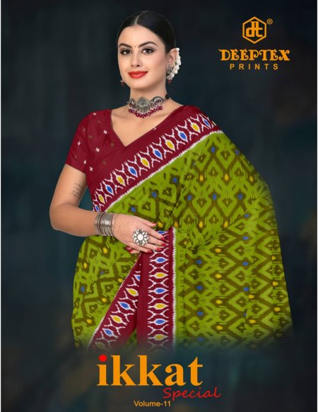 Ikkat Special 11 By Deeptex Cotton Printed Saree